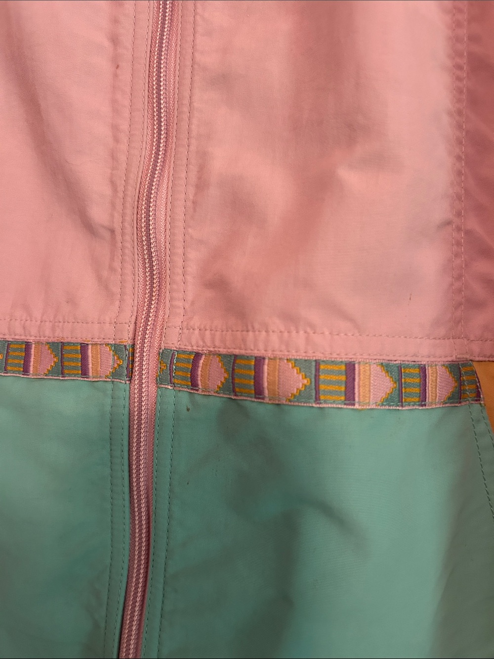 L.L. Bean Pastel Colorblock Hooded Windbreaker - Lilac, Purple, Mint & Mustard - Picture 2 of 6